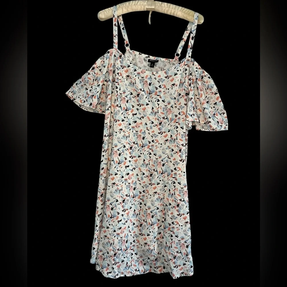 Torrid Mini Challis Cold Shoulder Trapeze Dress Sz 0 - Picture 9 of 9